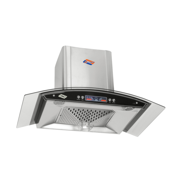 BESTER 34″ Range Hood | Stainless Steel, Tempered Glass, Push Button Control